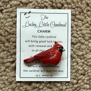 GANZ Red Cardinal Bird Pocket Charm or Desk Tchotchke